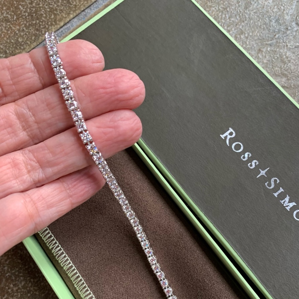 CZ Sterling Silver 4.5 Carat Tennis Bracelet